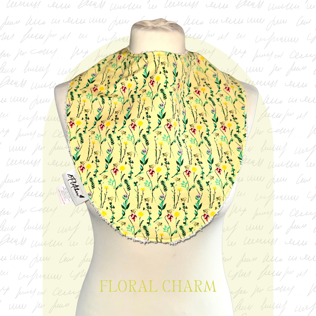 Adult Circular Bandana Dignity Bib - Floral Prints