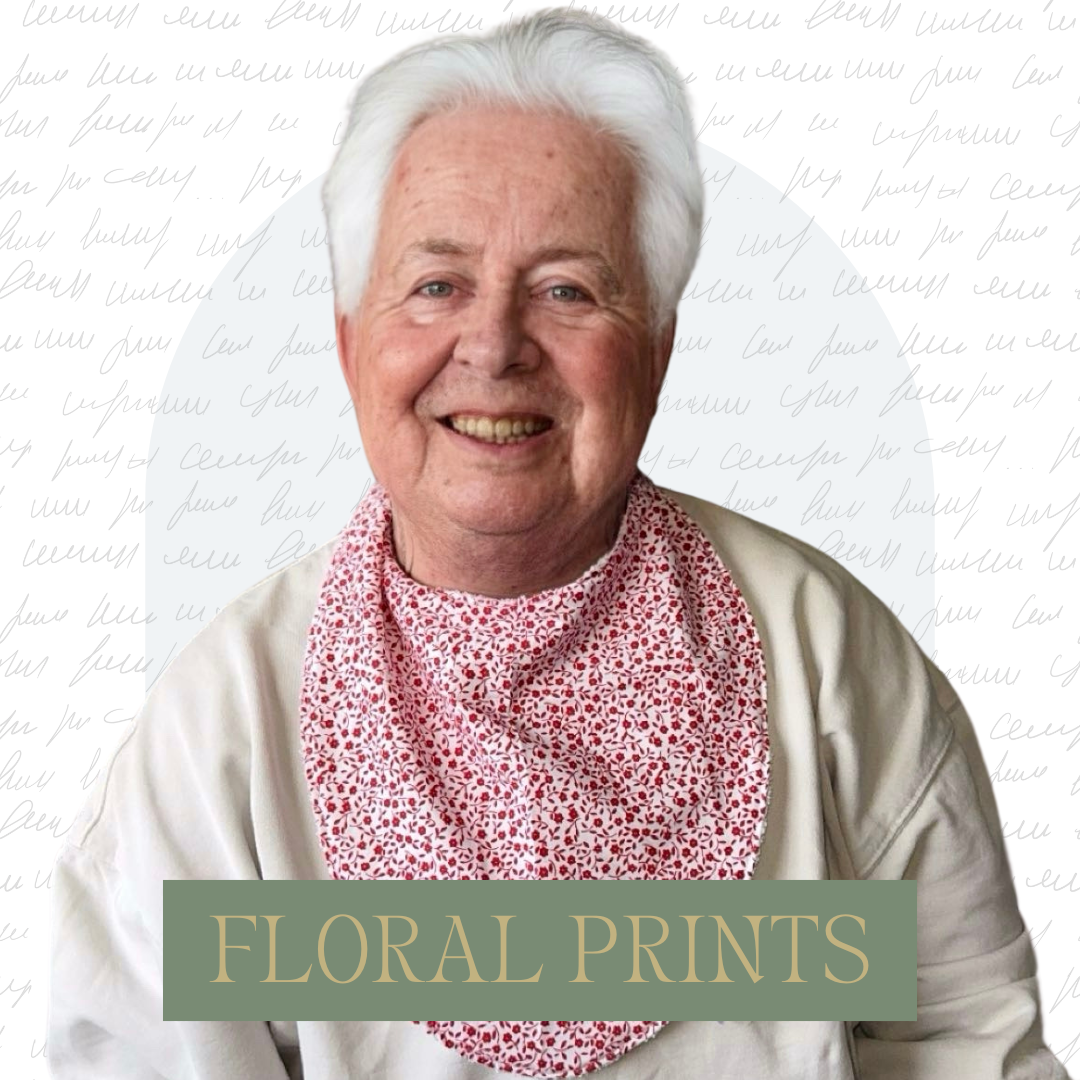 Adult Circular Bandana Dignity Bib - Floral Prints