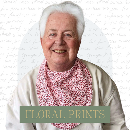 Adult Circular Bandana Dignity Bib - Floral Prints