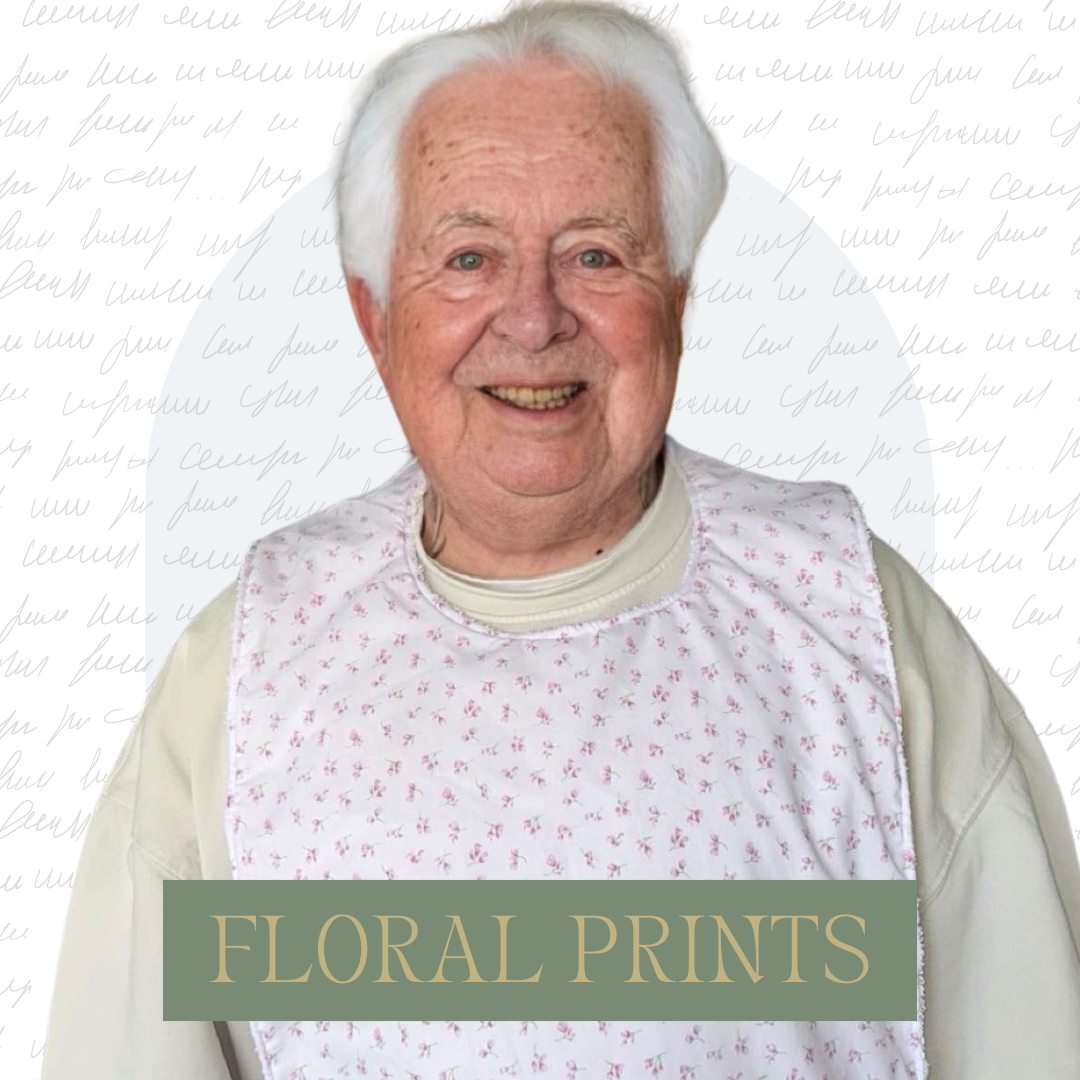 Adult Full Length Rectangular Dignity Bib - Floral Prints