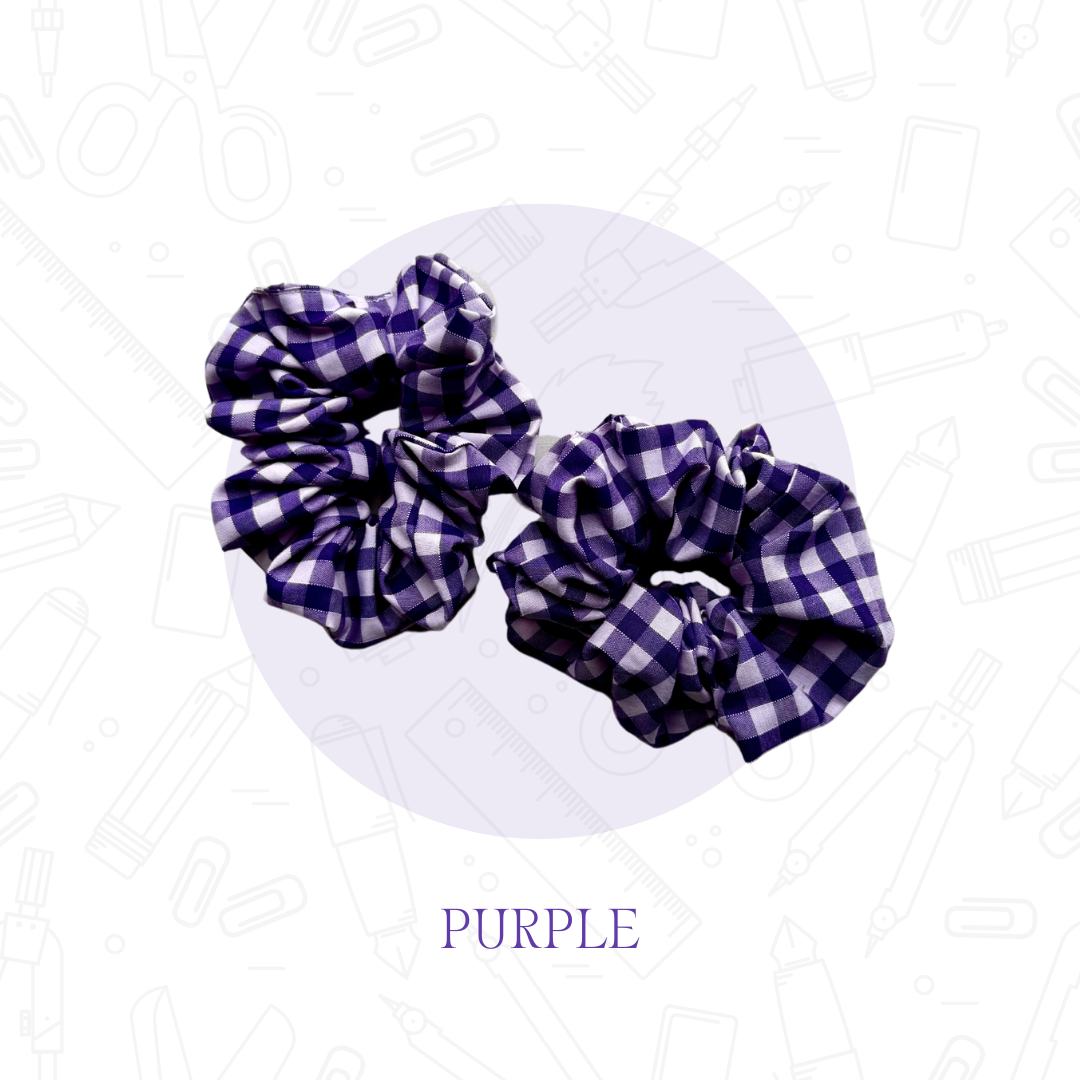 Gingham School Scrunchies 2 Pack